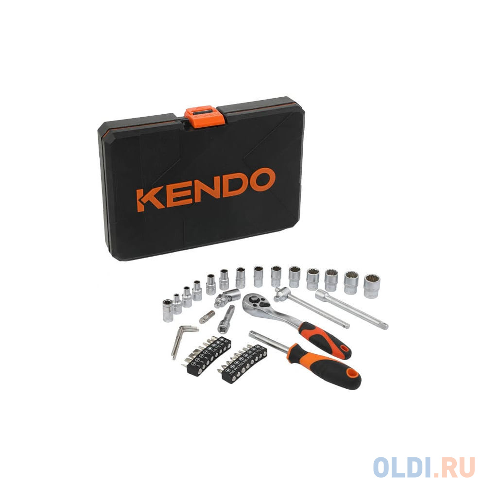 KENDO набор инструмента 1/4" с трещоткой 42 шт 90562