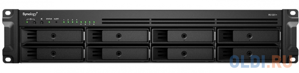 Synology Rack 2U, QC2.2GHzCPU/4GbDDR4(upto32)/RAID0,1,5,6,10/upto 8 hot plug HDDs SATA(3,5'or2,5')(upto 12 with RX418)/2xUSB3.2/1eSATA/iSCSI