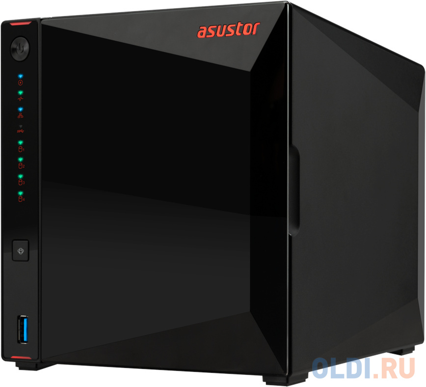 ASUSTOR AS5404T 2-Bay NAS/Media player/Intel Celeron N5105 2.0GHz up to 2.9GHz, 4GB SO-DIMM DDR4, noHDD(HDD,SSD),/2x 2,5Gb (LAN)/3xUSB3.2,HDMI; 90IX01