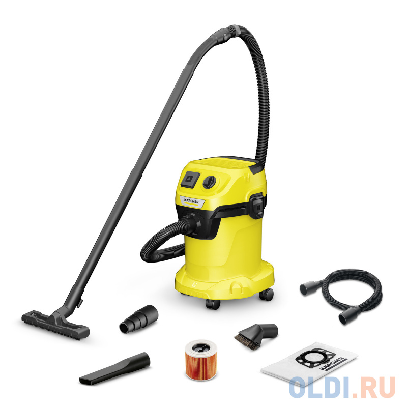 Строительный пылесос Karcher WD 3 P V-17/4/20 Workshop сухая влажная уборка жёлтый