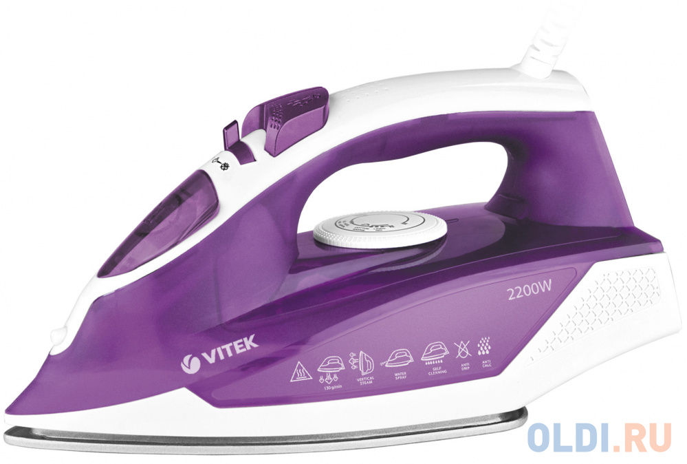 Утюги Vitek Утюг VITEK VT-8308 VT, 2400Вт, белый/сиреневый