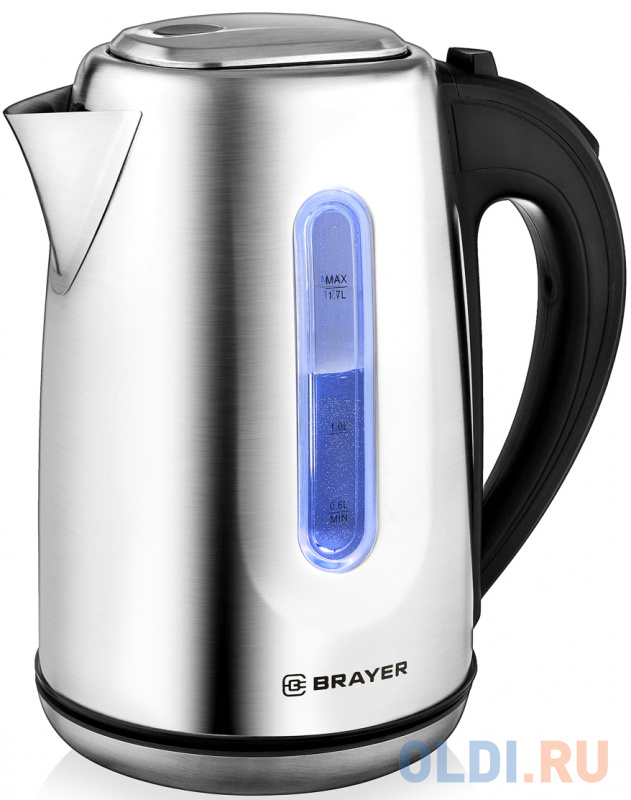 Чайник электрический Brayer BR1014 2200 Вт серебристый 1.7 л нержавеющая сталь