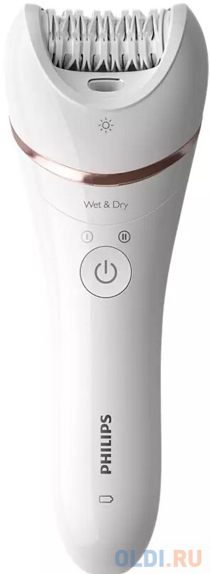 Эпилятор Philips/ 2 скорости, широкая головка, Wet&Dry, беспроводной, opti light, 6 аксессуаров