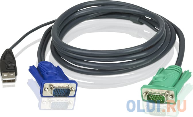 Кабель для KVM Aten Кабель ATEN KVM Cable 2L-5205U Кабель для KVM: USB(Am)+DB15(m) (PC) -на- SPHD15(m) (KVM),5м