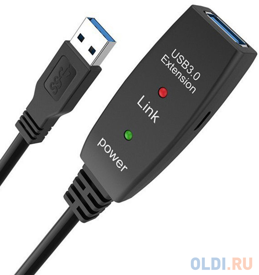 Кабель-адаптер USB3.0-repeater, удлинительный активный <Am-->Af> 10м Aopen/qust<ACU827A-10M>