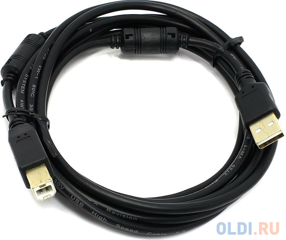 5bites UC5010-050A Проф. кабель EXPRESS USB2.0 / AM-BM / FERRITES / 5M / BLACK