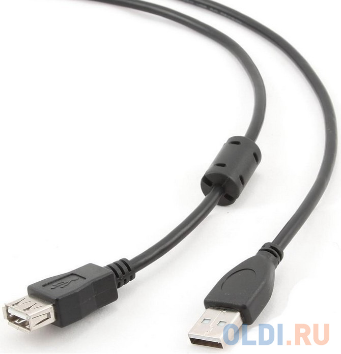 Bion Кабель удлинительный USB 2.0 A-A (m-f), позолоченные контакты, ферритовые кольца, 3м, черный [BXP-CCF-USB2-AMAF-030]