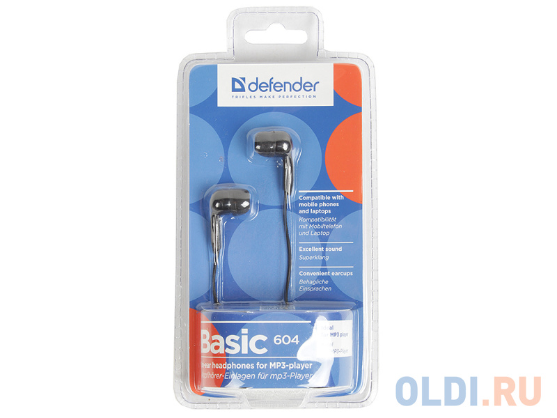 Наушники Defender Basic-604 Black кабель 1,1 м