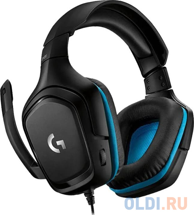   ОЛДИ Наушники с микрофоном Logitech G431 черный/синий 2м мониторные оголовье (981-000772)