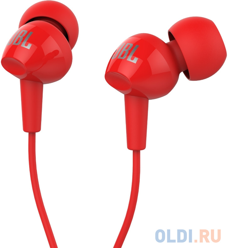 НАУШНИКИ ПРОВОДНЫЕ JBL C100SI гарнитура красные  ( JBL C100SI  RED)