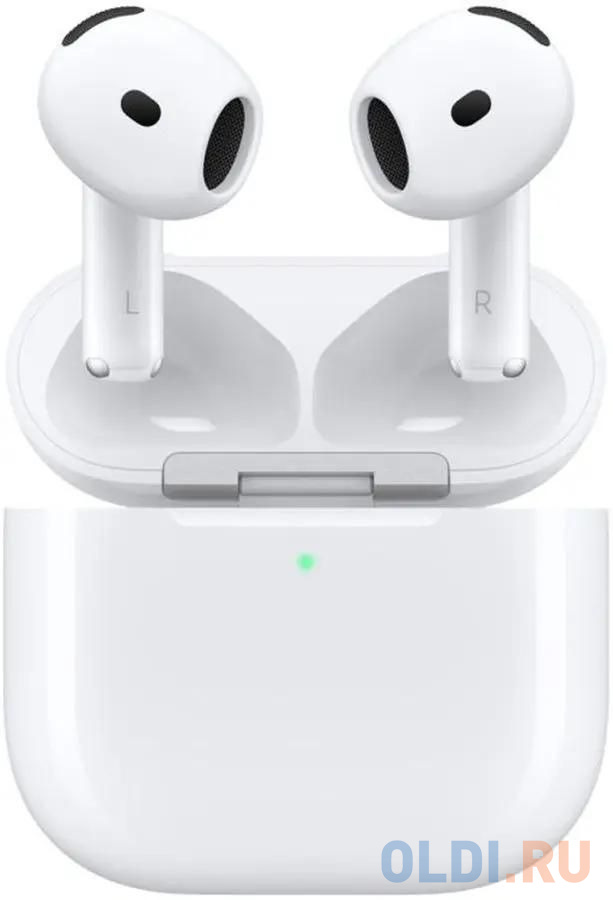 Гарнитура вкладыши Apple A3055,A3056,A3059 AirPods 4 ANC белый беспроводные bluetooth в ушной раковине (MXP93LL/A)