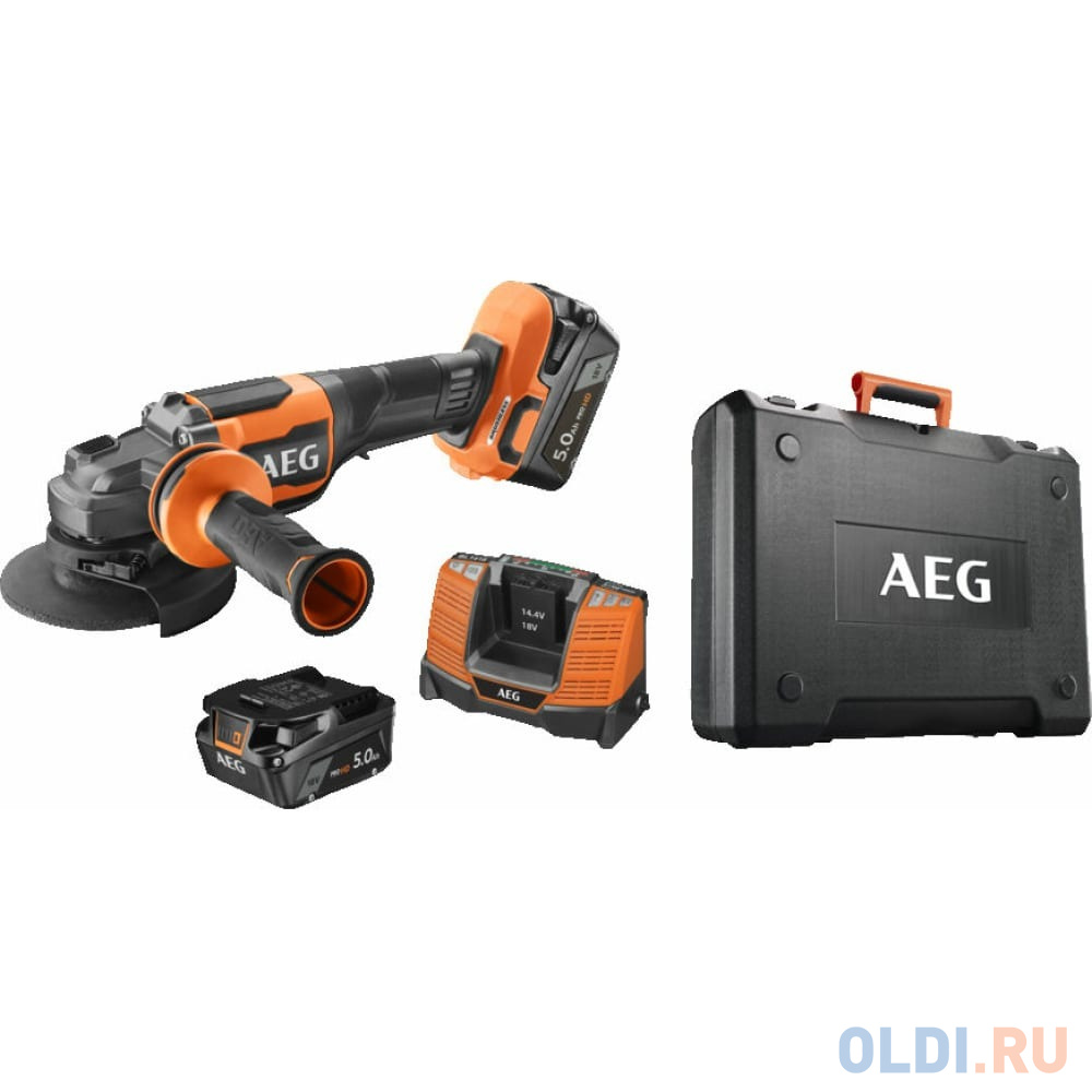 Шлифмашины AEG  ОЛДИ AEG 18В Углошлифмашина 125мм BEWS18-125BLPX2-502C 4935480858