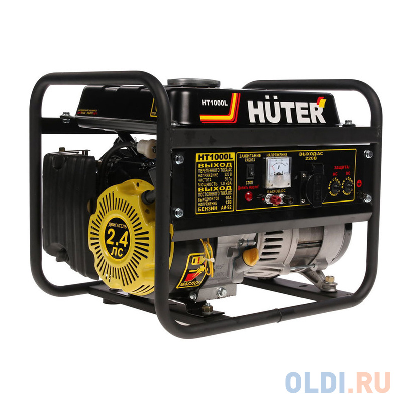 Генераторы Huter  ОЛДИ Бензоэлектростанция HUTER HT1000L  1,0кВт 50Гц бак4.8л расх.450г/кВтч 26кг