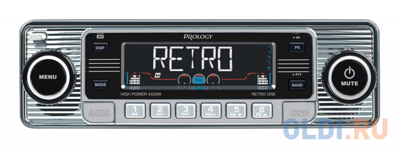 Автомагнитолы Prology  ОЛДИ Автомагнитола Prology RETRO ONE 1DIN 4x55Вт