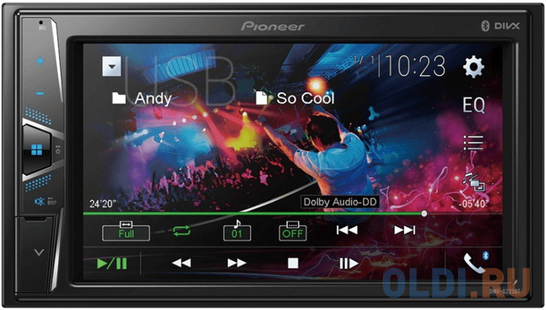 Автомагнитола Pioneer DMH-G225BT 2DIN 4x50Вт