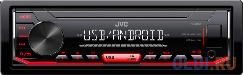 Автомагнитола JVC KD-X152M 1DIN 4x50Вт