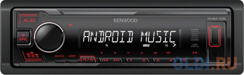 Автомагнитола Kenwood KMM-105 1DIN 4x50Вт AUX 1