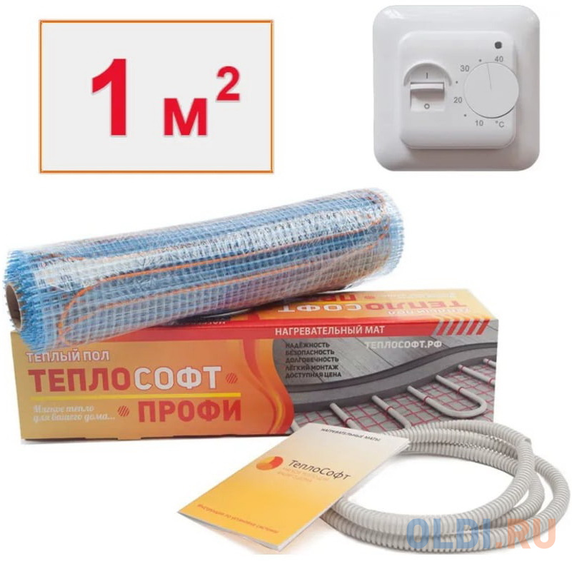 Теплые полы ТеплоСофт ТеплоСофт Нагревательный мат Профи 1 м2 150Вт с терморегулятором 1150
