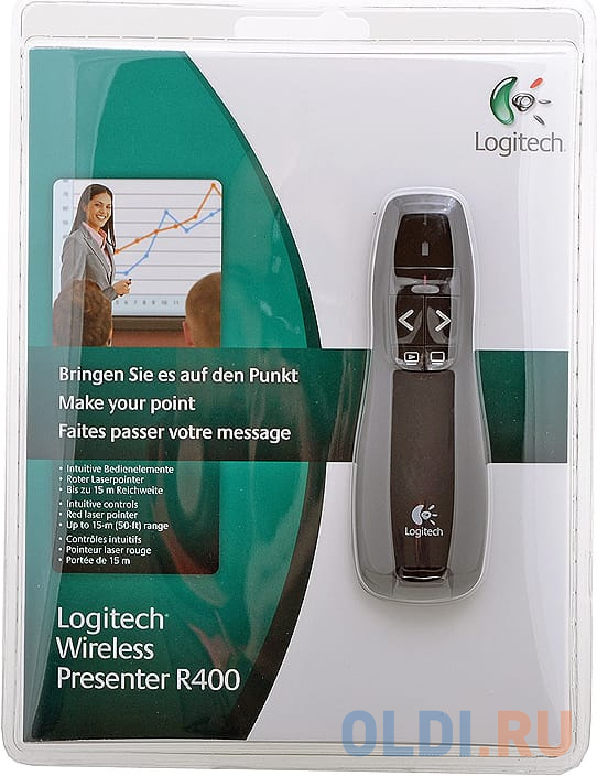 Презентер (910-001357)  Logitech Wireless Presenter R400