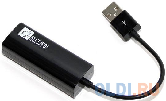 Сетевые карты  ОЛДИ Кабель-адаптер 5bites UA2-45-02BK USB2.0 - RJ45 10/100 Мбит/с, 10см, черный