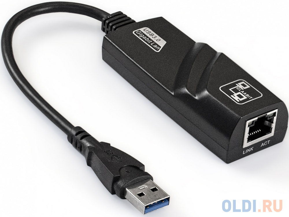 Сетевые карты  ОЛДИ Кабель-адаптер ExeGate EXE-730U3-45 (USB3.0 --> 1xRJ45 UTP 1000Mbps, Realtek Chipset RLT8153)