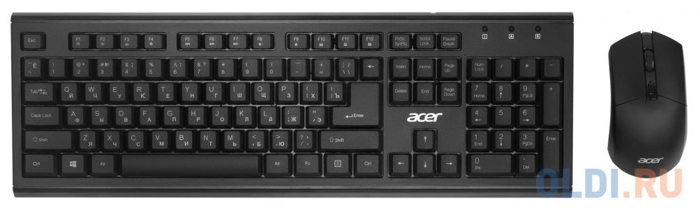 Клавиатура + мышь Acer OKR120 клав:черный мышь:черный USB беспроводная