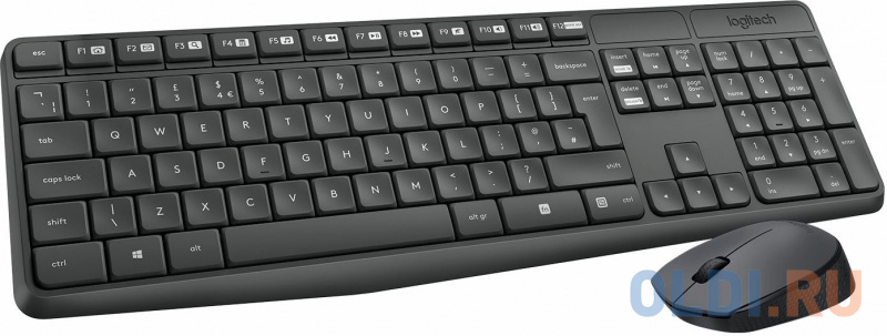 Клавиатура + мышь Logitech MK235 клав:серый мышь:серый USB беспроводная Multimedia (920-007931)