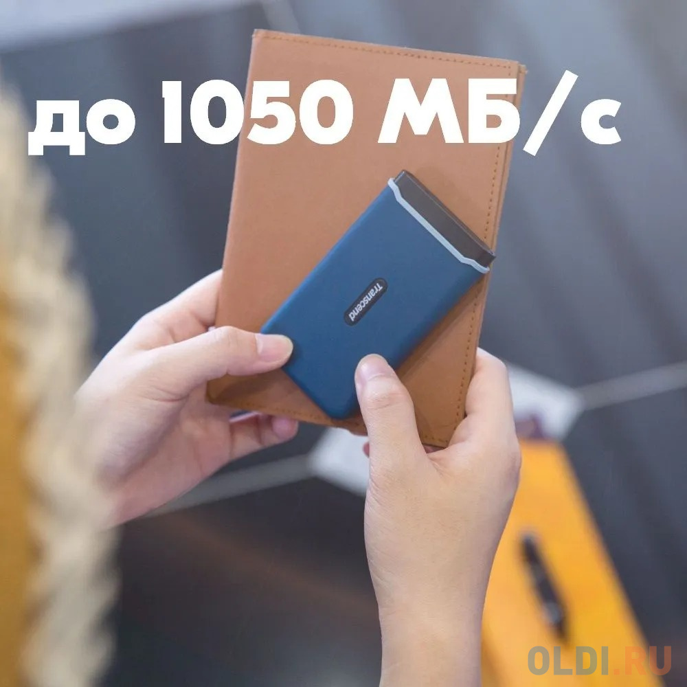 Внешний SSD диск 2.5" 1 Tb USB Type-C Transcend ESD370C синий