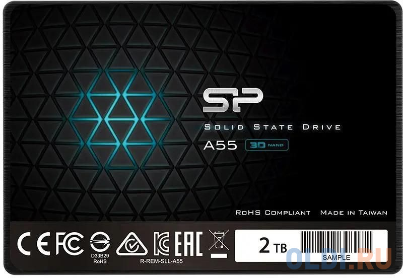   ОЛДИ Твердотельный диск 2TB Silicon Power A55, 2.5", SATA III [R/W - 500/450 MB/s] TLC