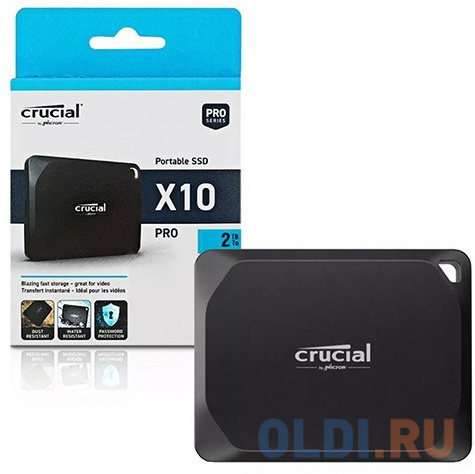 Твердотельный диск 2TB Crucial X10 Pro USB 3.2 Gen-2 2x2 Type-C  2100 MB/s