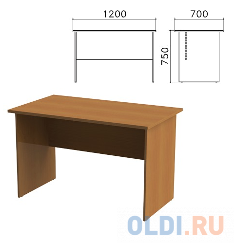 Стол письменный "Монолит", 1200х700х750 мм, цвет орех гварнери, СМ1.3