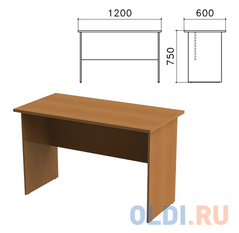 Столы и стойки Монолит  ОЛДИ Стол письменный "Монолит", 1200х600х750 мм, цвет орех гварнери, СМ21.3