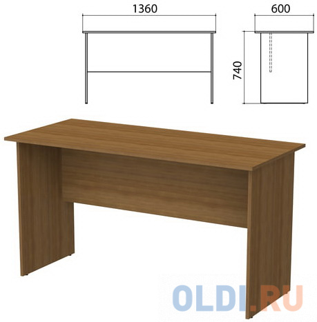 Стол письменный "Бюджет", 1360х600х740 мм, орех французский, 402661-190
