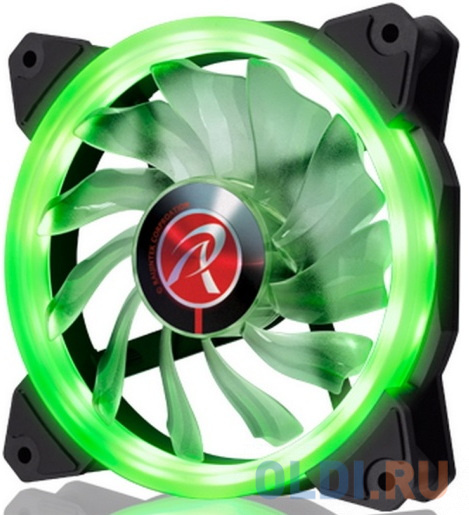 IRIS 12 GREEN 0R400042(Singel LED fan, 1pcs/pack), 12025 LED PWM fan, O-type LED brings visible color &amp; brightness, Anti-vibration rubber pads