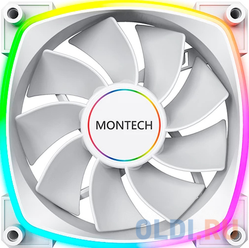 Вентилятор для корпуса Montech RX140 Reverse ARGB 140х140x25 белый 4-pin 27.9дБ (RX140 PWM WHITE) Ret