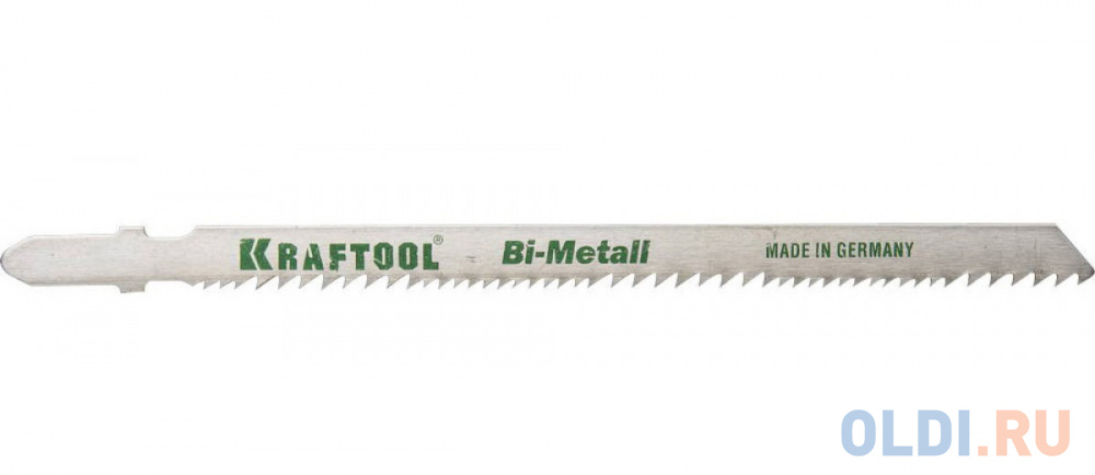 Полотна KRAFTOOL, T345XF, для эл/лобзика, Bi-Metall,универ.: по нерж.стали, дереву с гвоздями, EU-хвост., шаг 1,8-2,5мм, 110мм, 2шт