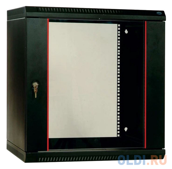 ЦМО Шкаф настенный 19" 12U ШРН-Э-12.650-9005 600х650mm дверь стекло черный