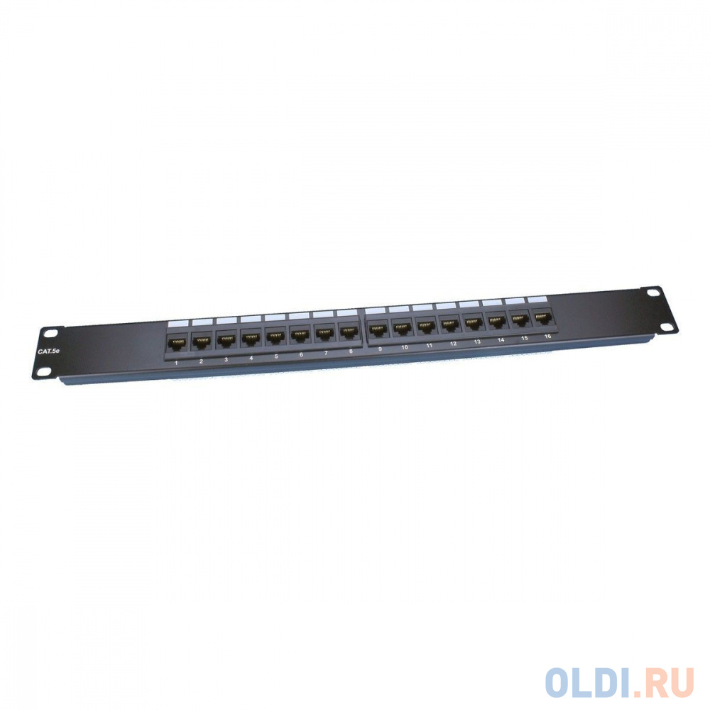 Шкафы, стойки Патч-панель Hyperline PP3-19-16-8P8C-C5E-110D 19" 1U 16 портов RJ-45 категория 5e Dual IDC ROHS черн