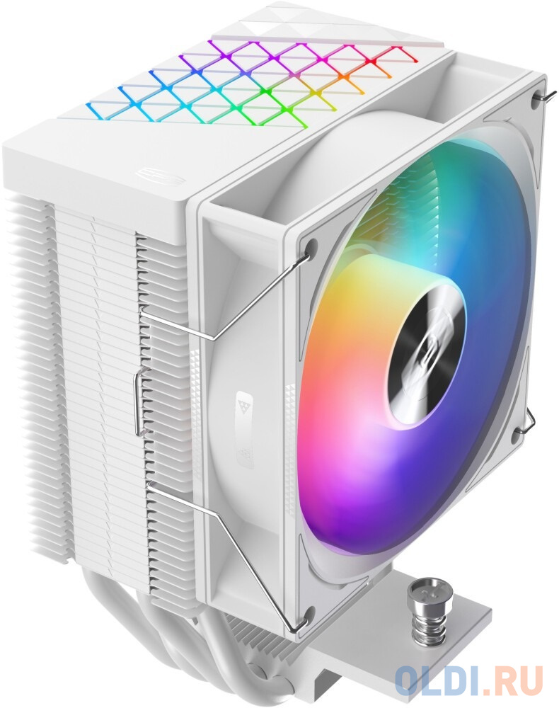 Кулер PCCooler  ОЛДИ Кулер для процессора/ PCCooler R400 ARGB WH (180W, 4-pin PWM, 133mm, Al/Cu, 4x6mm, ARGB, 1x92mm, 40.94CFM, 30dBA, 2200RPM, S: 1851/1700/1200/115X, AM5