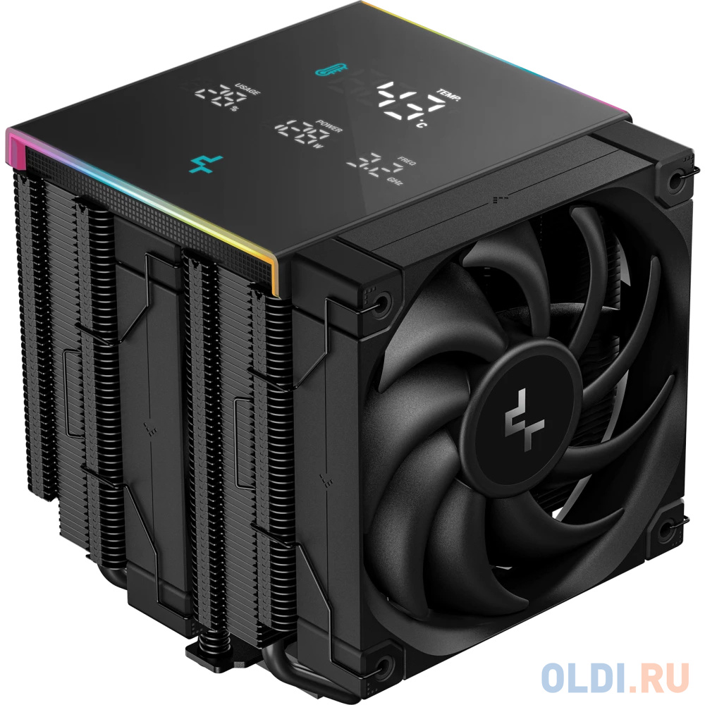 Устройство охлаждения(кулер) Deepcool AK620 Digital Pro ARGB Soc-AM5/AM4/1151/1200/2066/1700 черный 4-pin 25dB Al+Cu LCD 260W 1491gr Ret (R-AK620-BKAP
