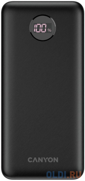 Внешние аккумуляторы  ОЛДИ CANYON  PB-2002 Power bank 20000mAh Li-poly battery, Input Type-C 5V3A,9V2A,18W  , Output Type-C:5V3A,9V2.2A,12V1.5A,20W, Output USBA1/USBA2:5V3A,5V/4