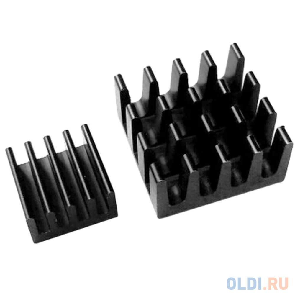 Набор радиаторов ACD Black Aluminum Heat Sink set (14*14*7mm + 9*9*5mm) for Raspberry Pi 3 (RA027)