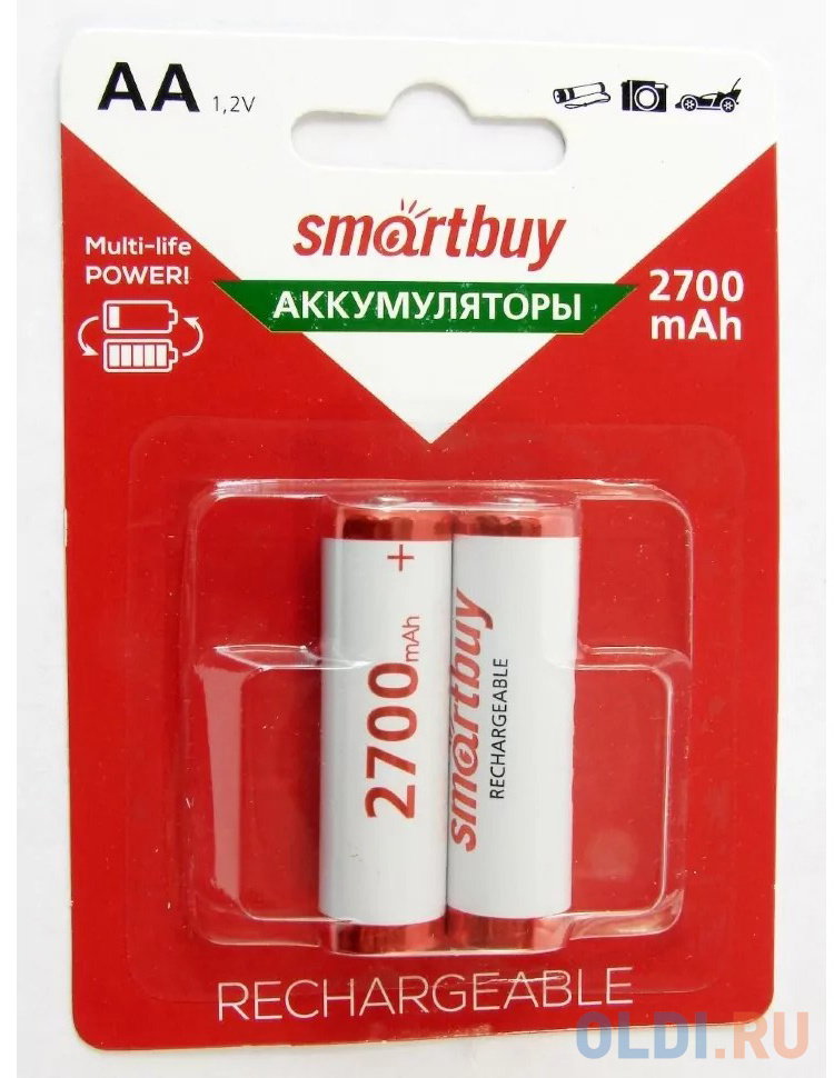 Аккумуляторы 2700 mAh Smart Buy SBBR-2A02BL2700 AA 2 шт