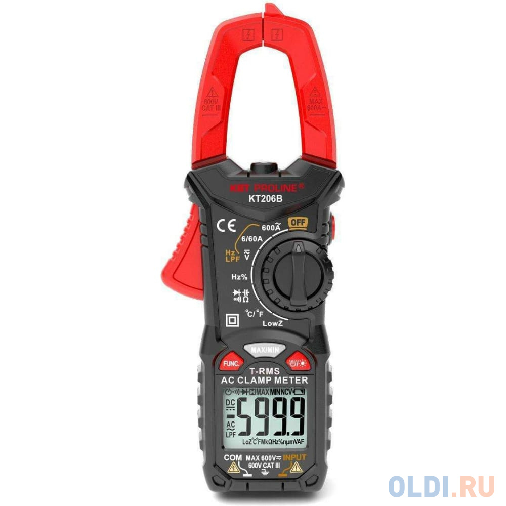 Клещи КВТ PROLINE KT206B  токовые цифровые 600А 600/600В