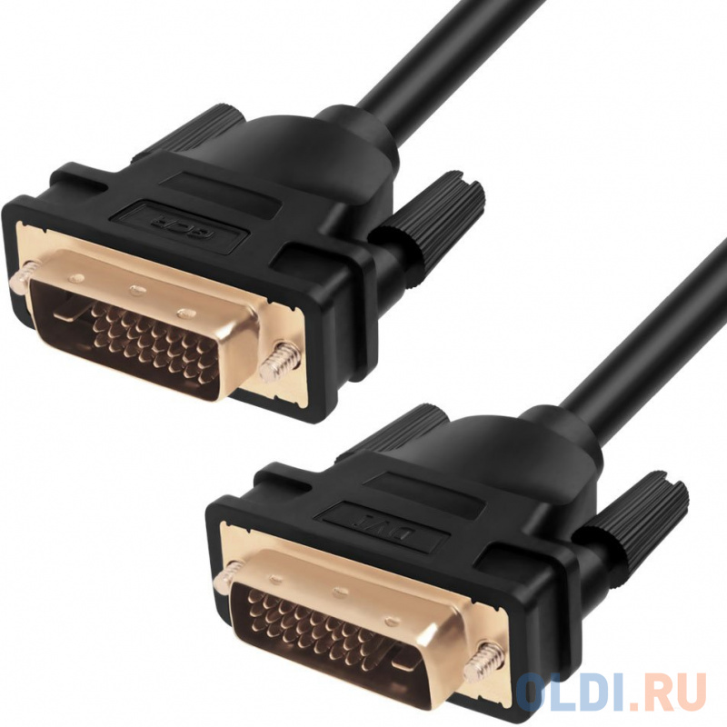 Кабель DVI 10м Green Connection GCR-DM2DMC2-10.0m круглый черный