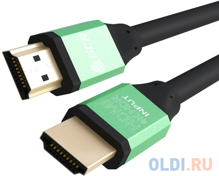 Кабель HDMI 0.75м Green Connection GCR-50960 круглый зеленый