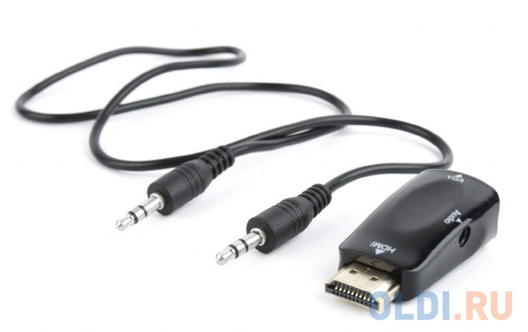 Переходник HDMI VGA Bion BXP-A-HDMI-VGA-02 круглый черный