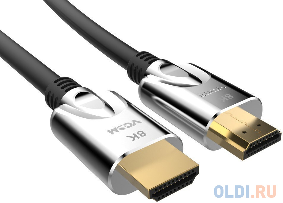 HDMI кабели VCOM Telecom Кабель HDMI 2м VCOM Telecom CG862-2M круглый черный/серебристый