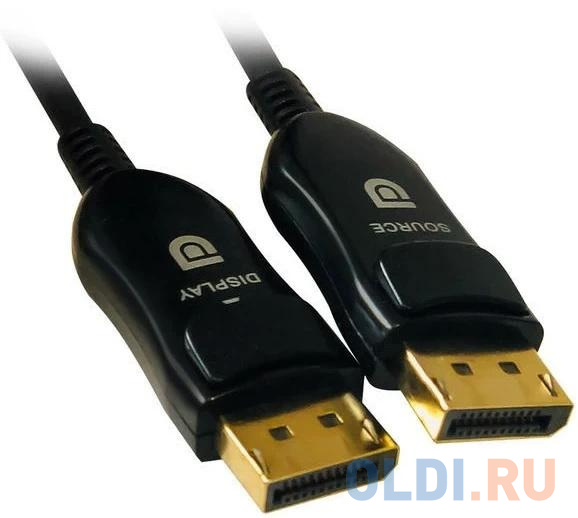 Кабель DisplayPort 20м Digma 1.4v AOC круглый черный