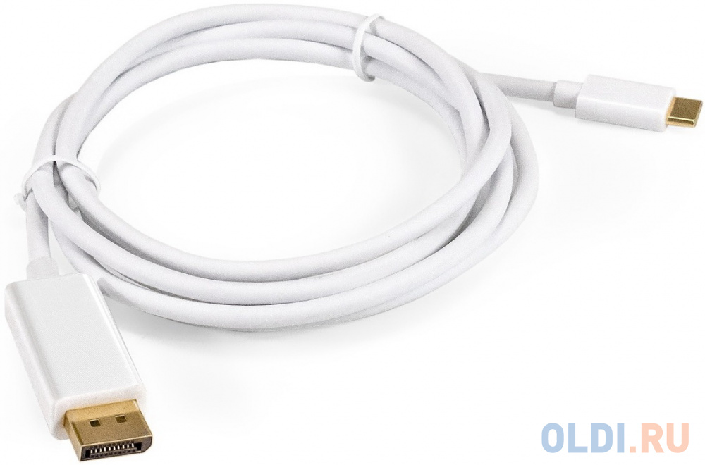 Кабель DisplayPort 1м Exegate EX-CM-DP20M-1.0 круглый белый